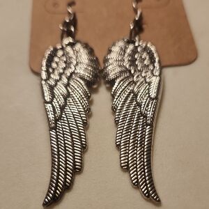 Silver-tone Angel Wing Earrings